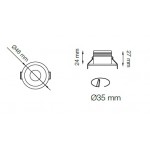 Foco empotrar LED fijo Redondo Ø48mm MNI 3W Blanco